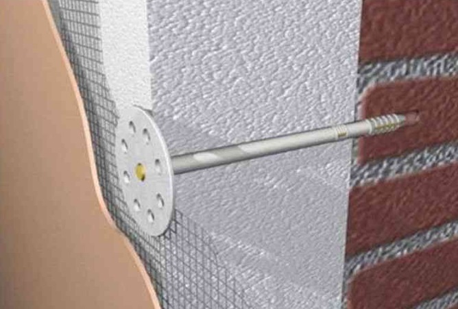 Крепление пенопласта специальными гвоздями